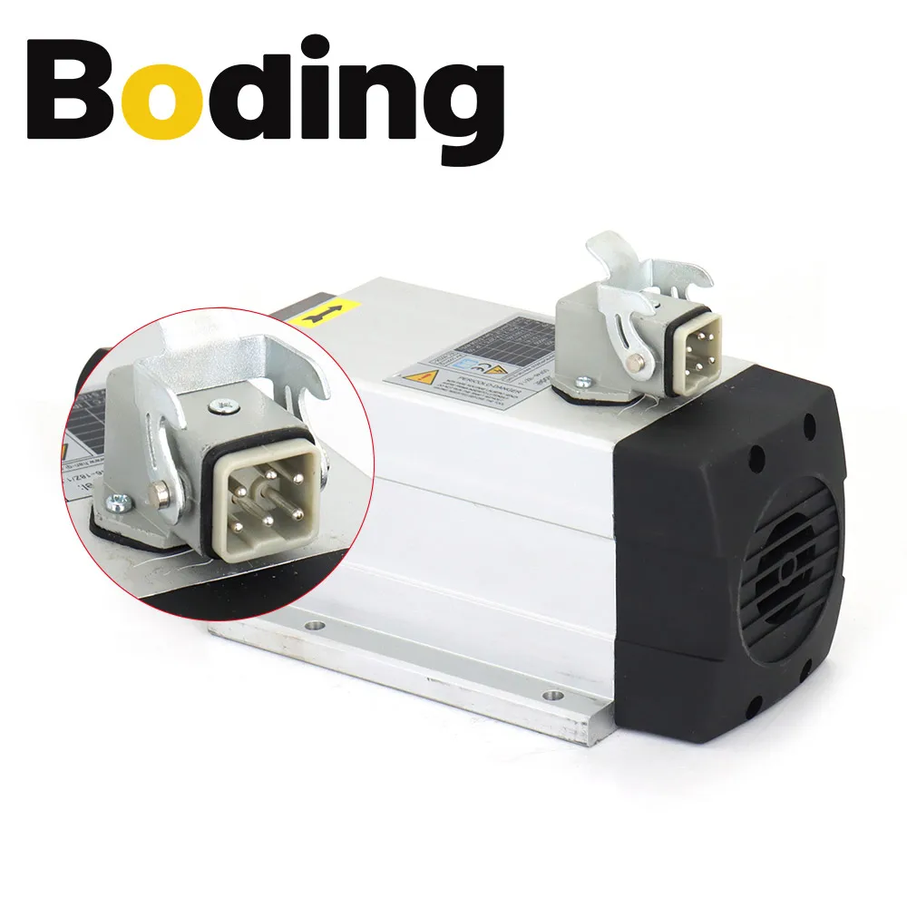 BODING Square 5Core Air Cooled Spindle Motor Heavy Duty Connector Aviation Plug for CNC Spindle