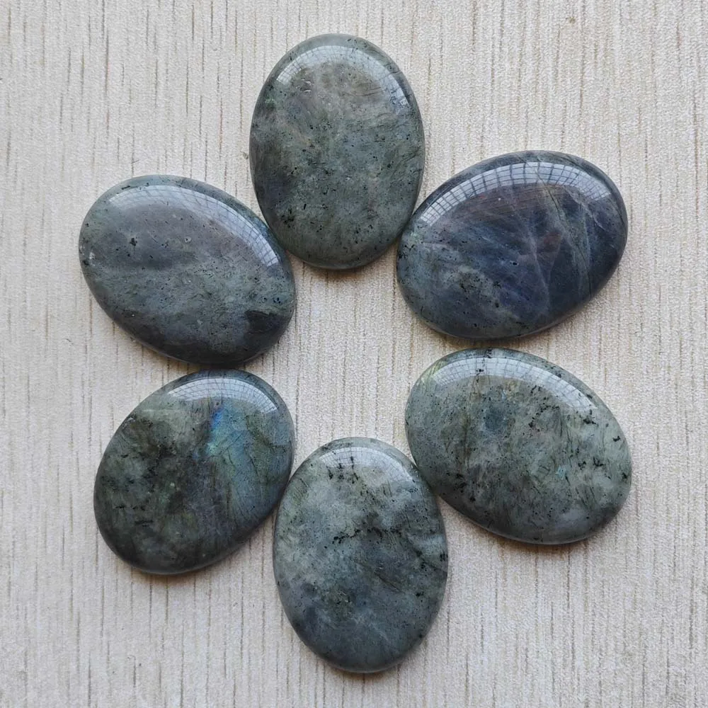 Wholesale 6pcs Good quality Natural Labradorite stone Oval CAB CABOCHON 30x40mm beads for Diy jewelry making free shipping