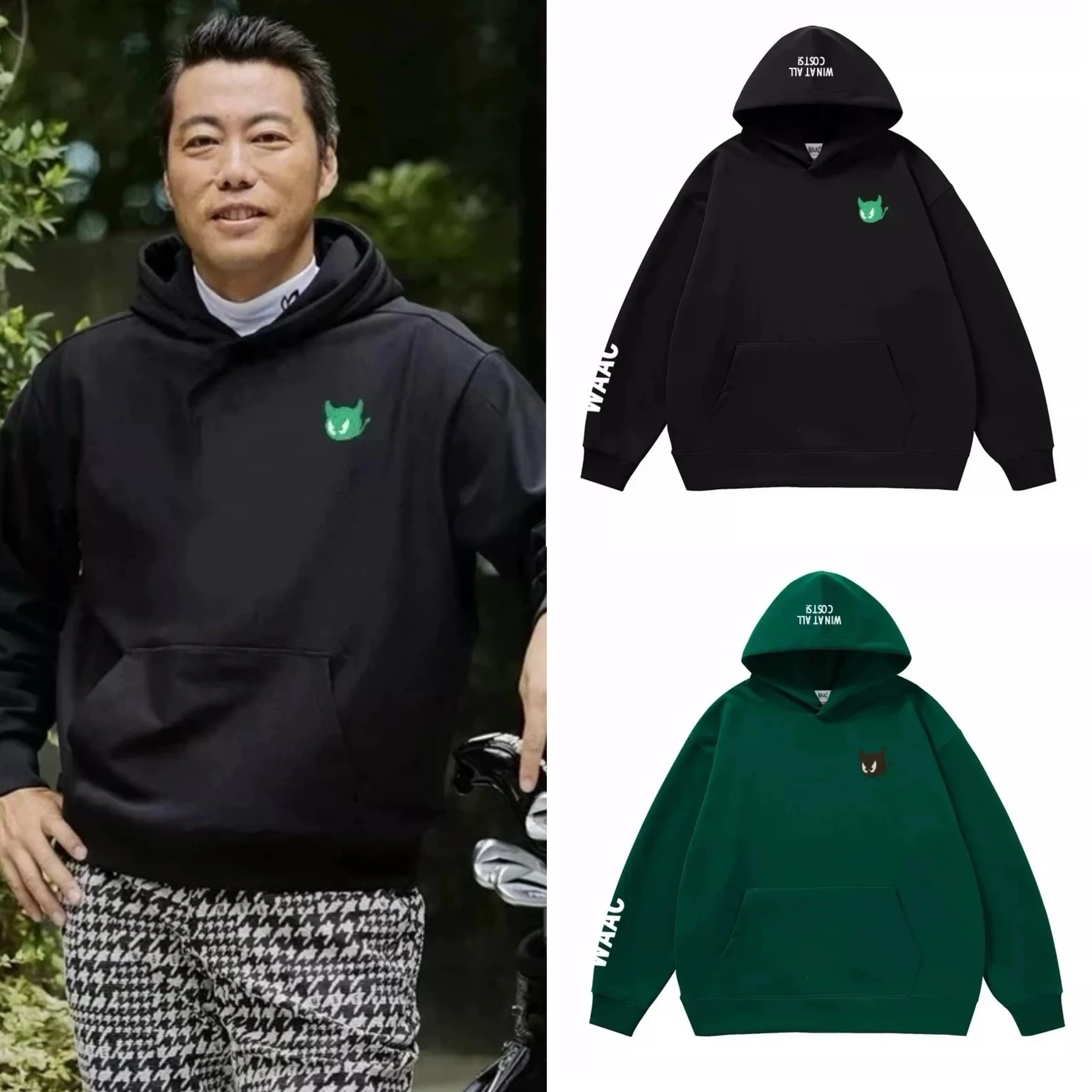 Waac Golf Hoodie Men Embroidered Pullover Loose Casual Sports Golf Jacket