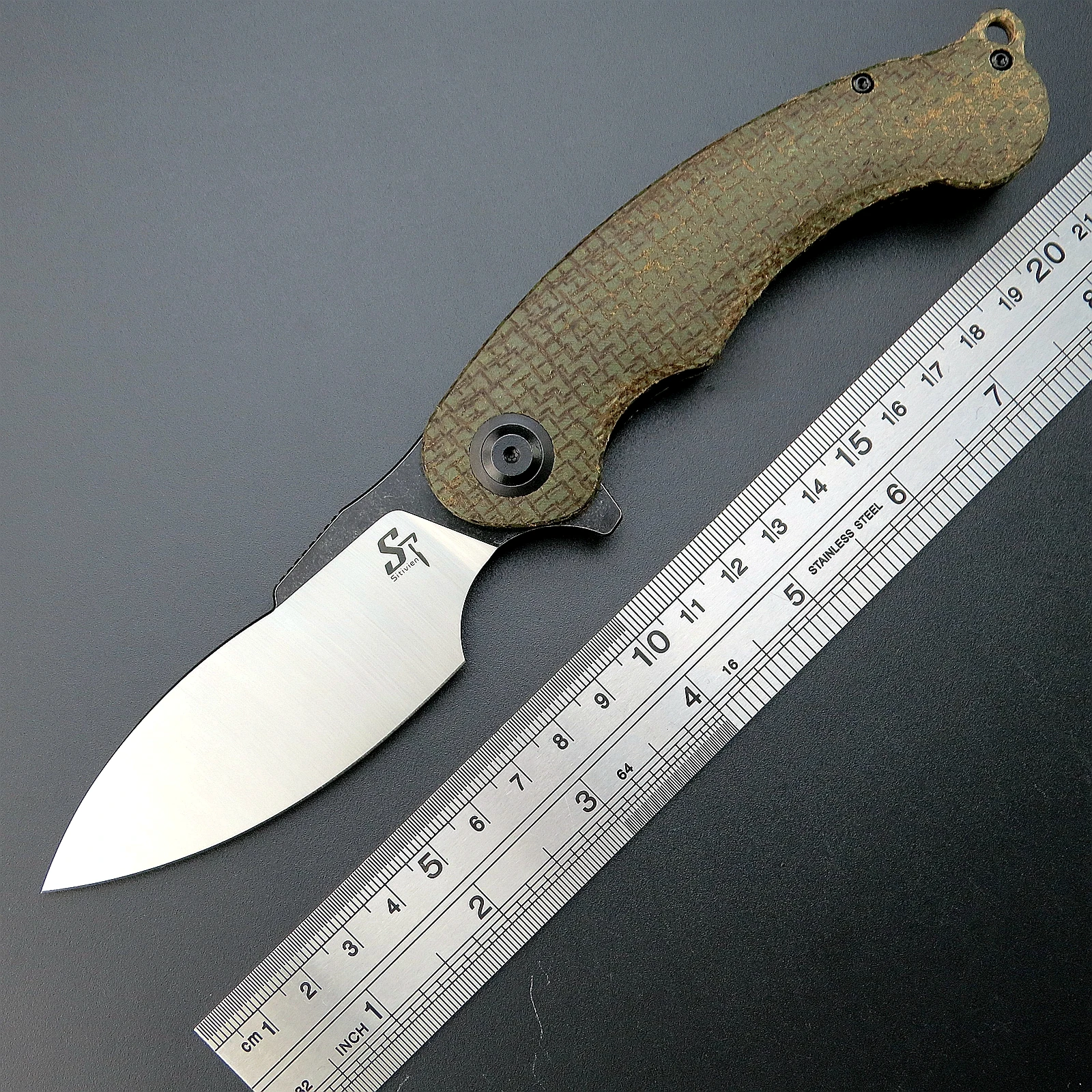 New Sitivien ST157 Pocket Knifes 14C28N Steel Blade G10/Micarta Handle Folding Knife EDC for Camping Hiking Survival Collection