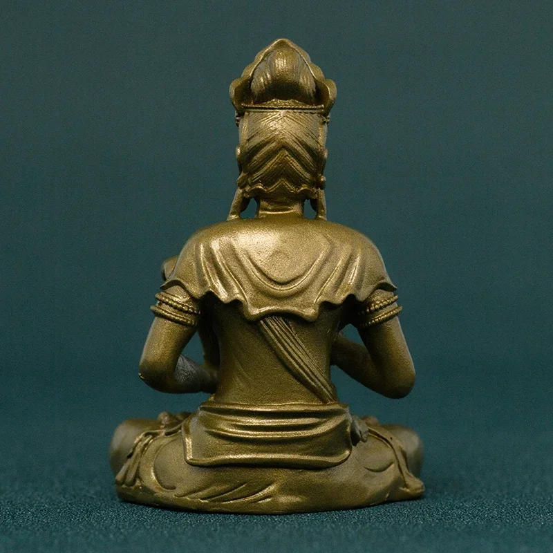 Brass Samantabhadra Bodhisattva ornaments  exquisite study tea space decorations small portable Buddha