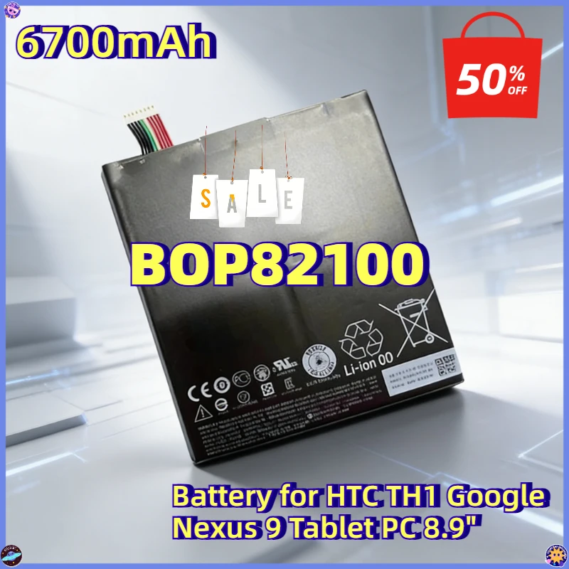 

B0P82100 New Replacement Tablet Battery for HTC TH1 Google Nexus 9 Tablet PC 8.9" Bateria 6700mAh Rechargeable Battery BOP82100