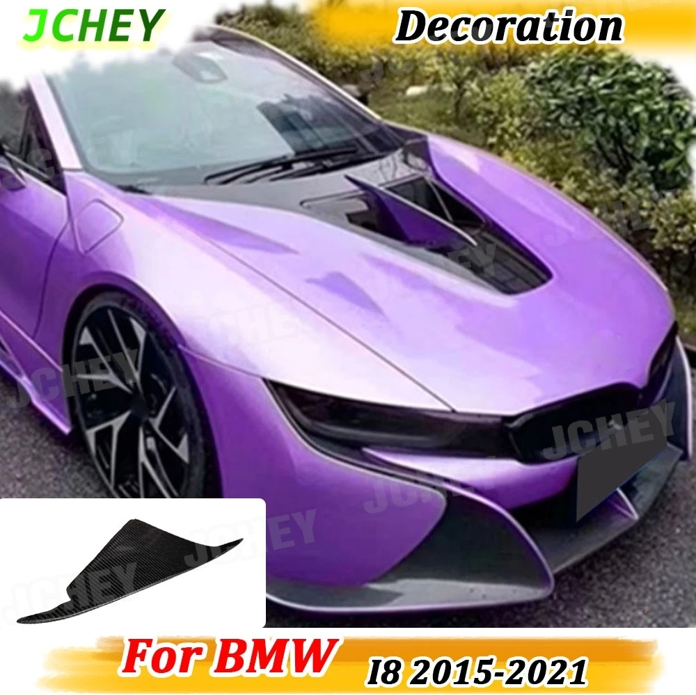 

JCHEY Carbon Fiber Front Engine Hood Air Vent Trim Fender Decoration Outlet For BMW I8 2015-2021 FRP Front Bumper Splitter Trim