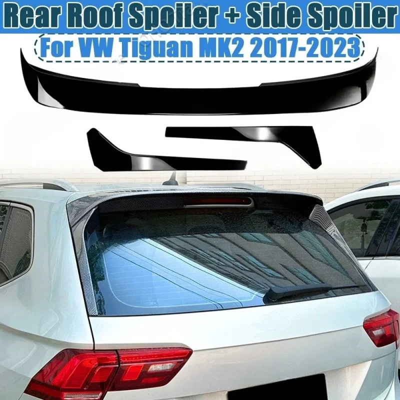 

Car Rear Roof Side Spoiler Wing Tail Tuning Trunk Lip For VW Tiguan MK2 2017-2023 Standard Change R line Exterior Body Kit Black