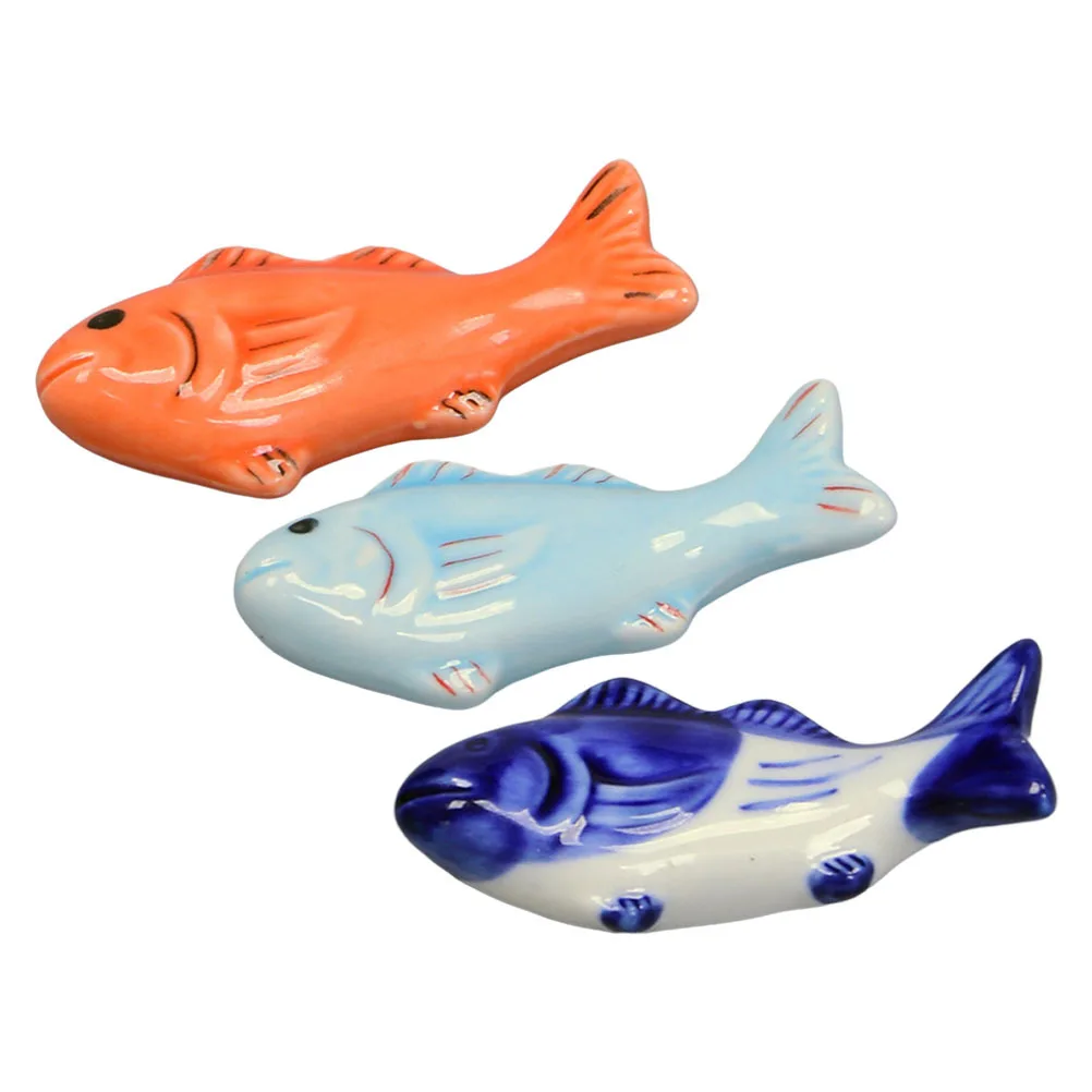 

3Pcs Fish Style Ceramic Chopstick Rests Creative Chopsticks Stand Household Tableware Dining Supply Clean Kitchen Holder