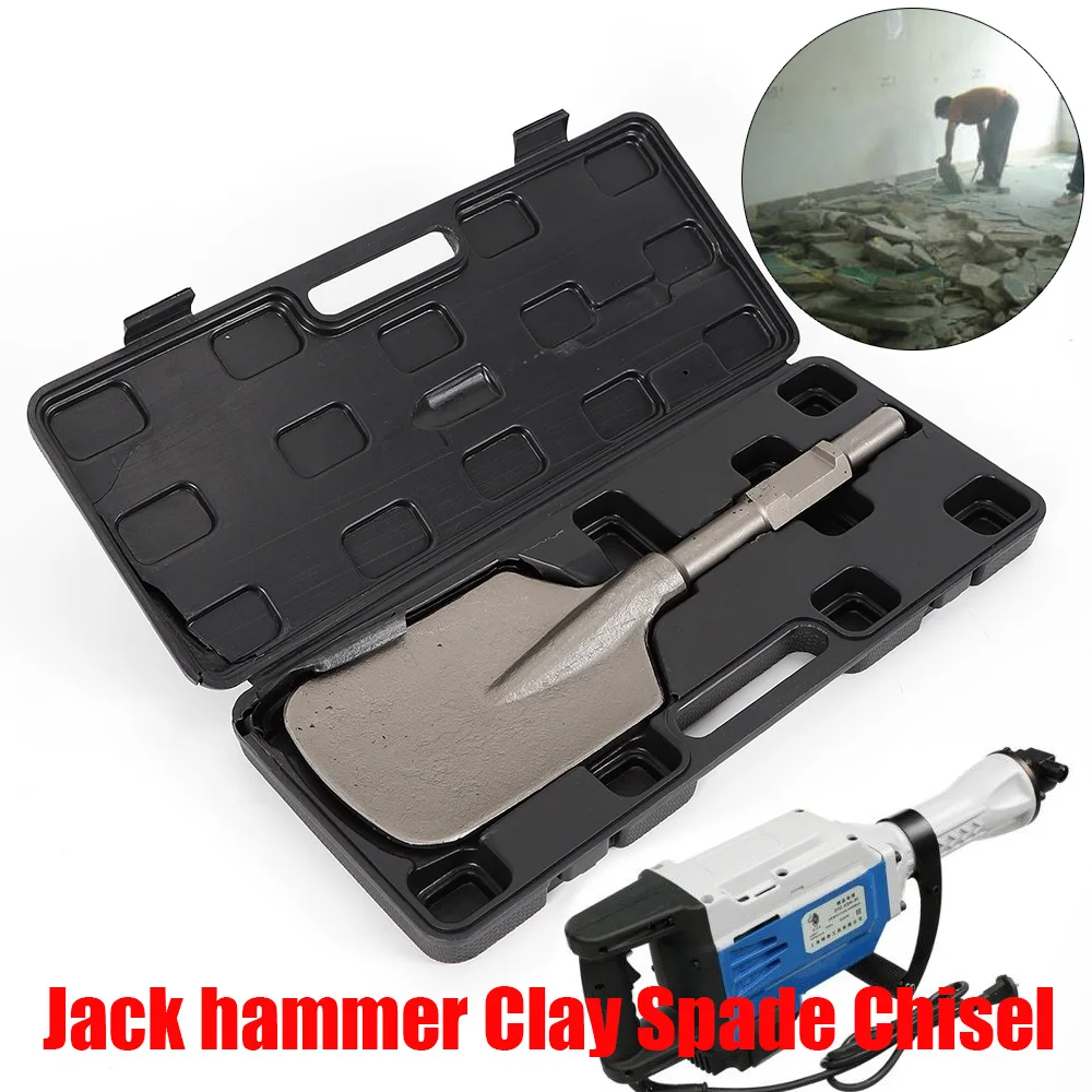 

Electric Hammer Breaker Clay Spade Shovel Chisel Cutter Chisel Extra Wide Pointed Chisel Tipped 1.18inch Hex Shank