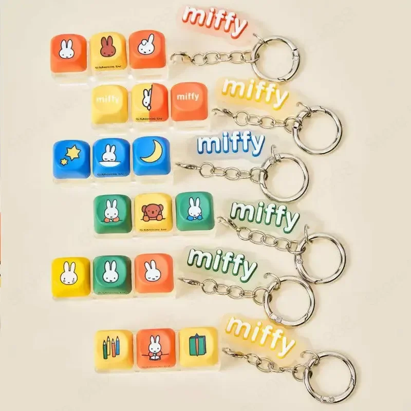 

Miffy Pressable Keycap Blind Box Elastic Squishy Figure Comfortable Texture Cute Cartoon Rabbit Design Portable Pocket Toy Gift