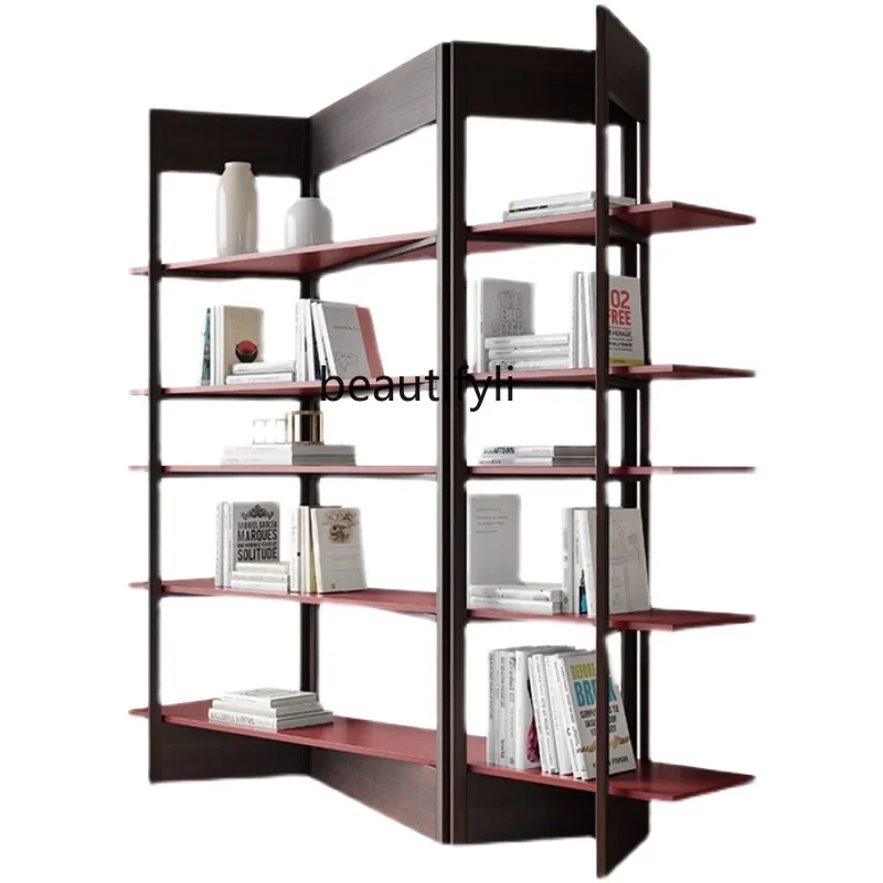 

ss 26 Italian Minimalist Light Luxury Multi-Purpose Bookcase Display Nordic Modern Minimalist Living Room Curio Shelves Solid Wo