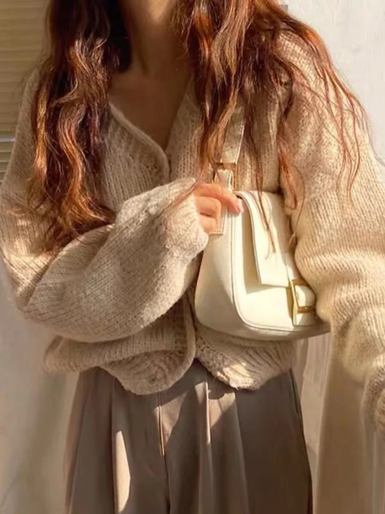 새로운 패션 긴 소매 가디건 스웨터 여성 가을 겨울 캐주얼 루즈 니트 스웨터 코트 여성 우아한 여성 아우터웨어