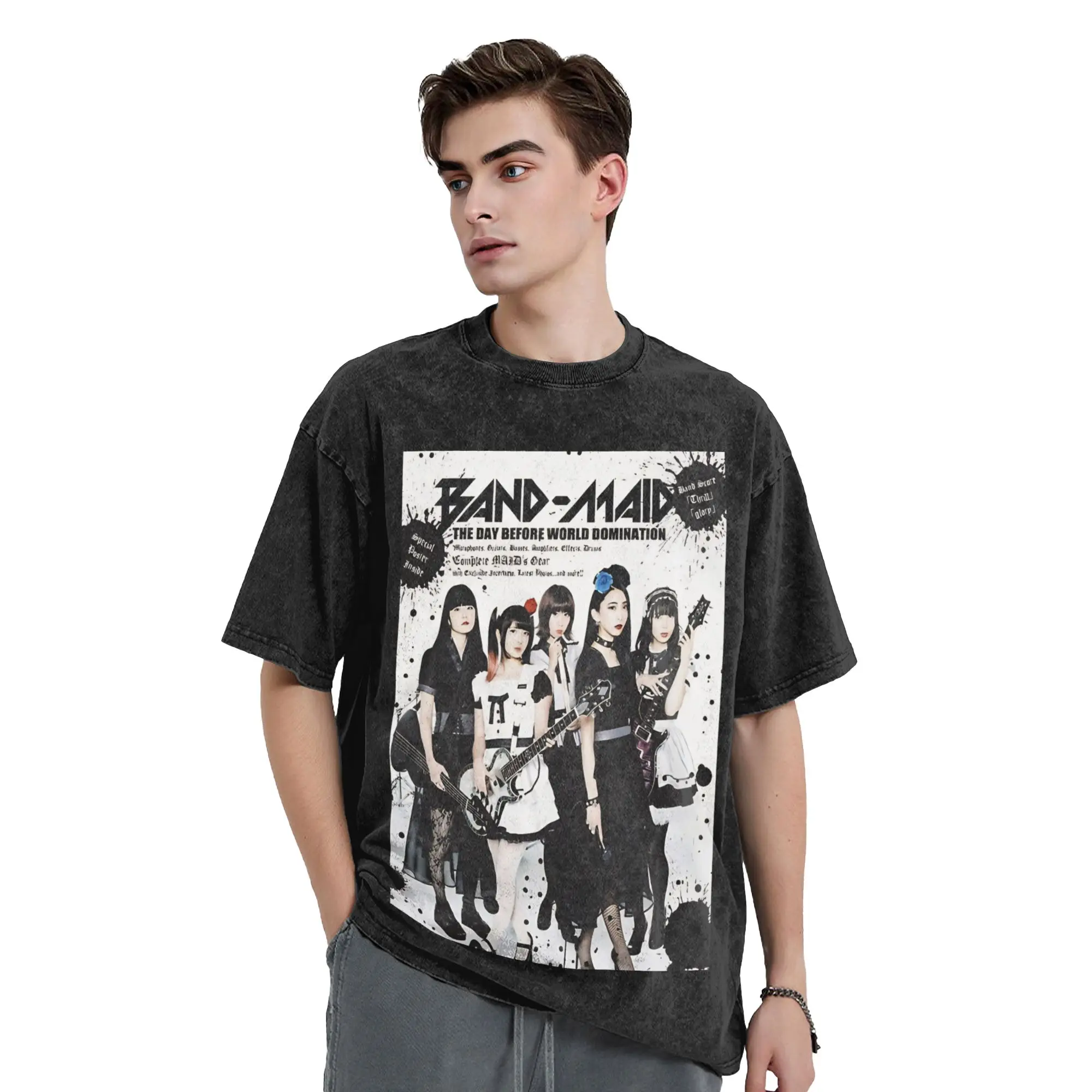 Washed T Shirt Birthday Gift Band Maid Brand New Maid T-Shirts