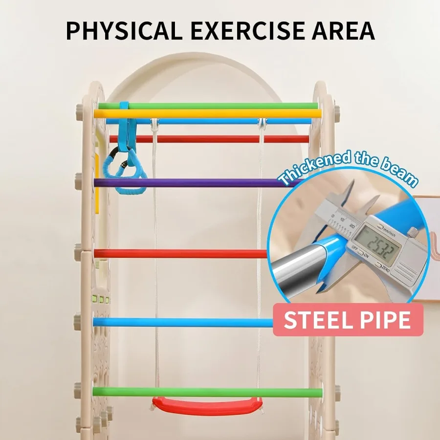 10 في 1 ملعب داخلي الغابة رياضة Playset مع الشريحة تسلق جدار سلم سوينغ كرة السلة حلقات معلقة للأطفال الصغار 3 + Int #5