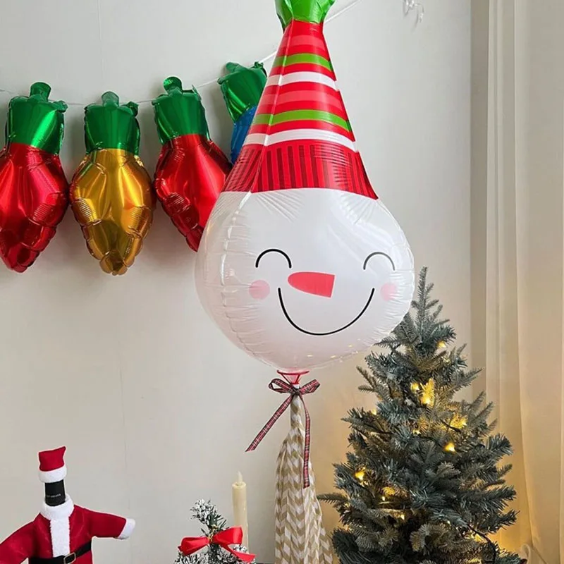 

2024 New Snowman Head 4D Christmas Decoration Aluminum Film Balloon New Year Party Toy Decoration Supplies Wholesale Mall