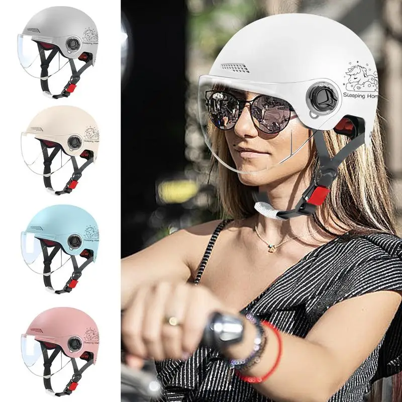 Motorcycle Helmet Electric Motor Car Scooter Bike Open Face Half Helmet Anti-UV Safety Hat Bicycle Cap for Men Woman