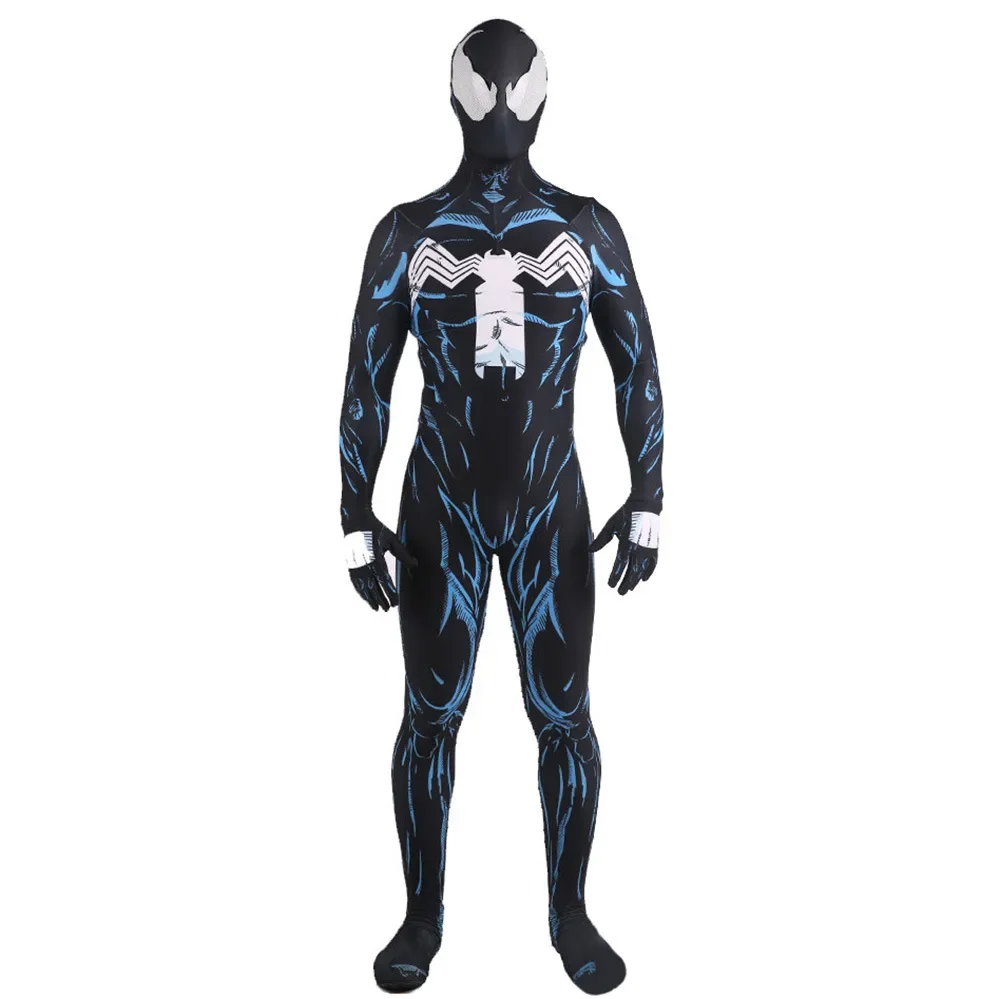 VENOM symbiote ชุดชุดคอสเพลย์ผู้หญิงซูเปอร์ฮีโร่ zentai ชุดบอดี้สูทสแปนเด็กซ์พิมพ์ลาย3D เครื่องแต่งกายวันฮาโลวีนสำหรับเด็กผู้ใหญ่