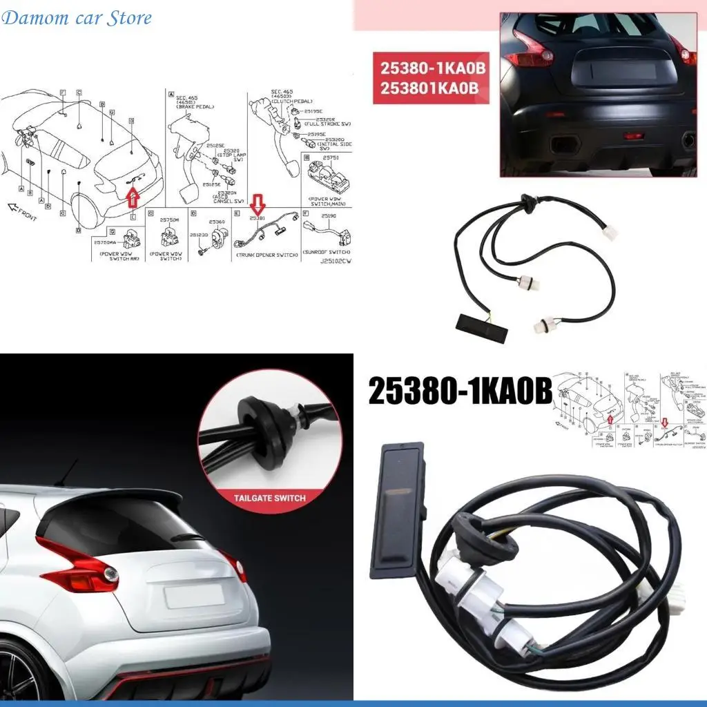 

A2UC Tailgate Lock Boot Opening Button Auto Accessories for 2011-2015 Replace 25380-1KA0B Boot Release Handle Switch