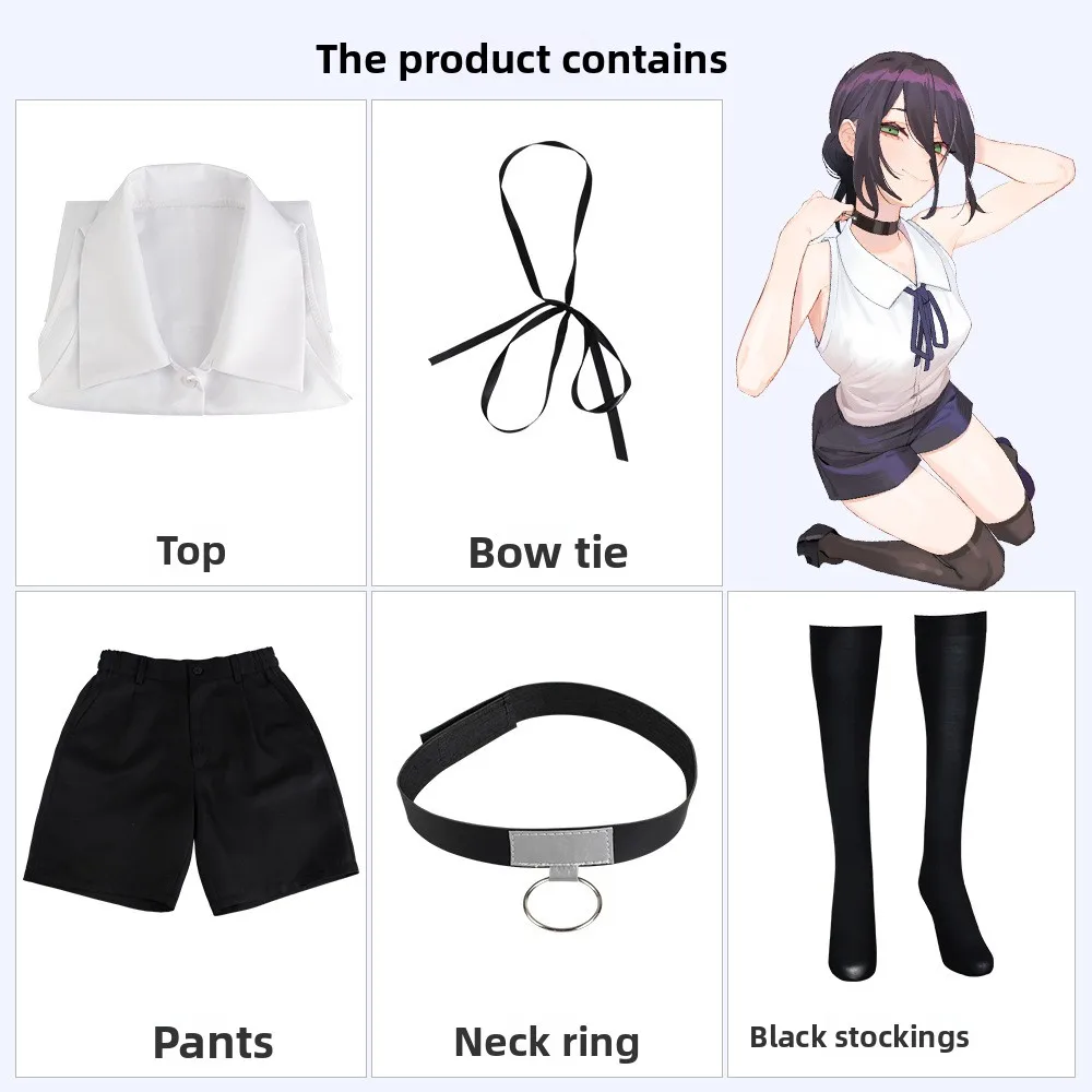 أزياء المنشار رجل ريز التأثيرية للنساء بوم الشيطان الزي مجموعة كاملة من مزيج القطن أنيمي فستان شخصية حفلة الهالوين