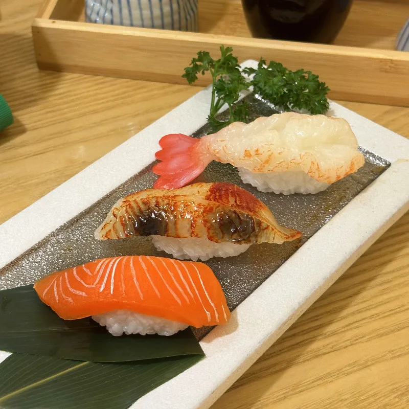 

Simulation 3d Sushi Model Cooking Toys Japanese Food Salmon Sushi Rice Ball Simulation Food Model Display Props Keyring Jewelry