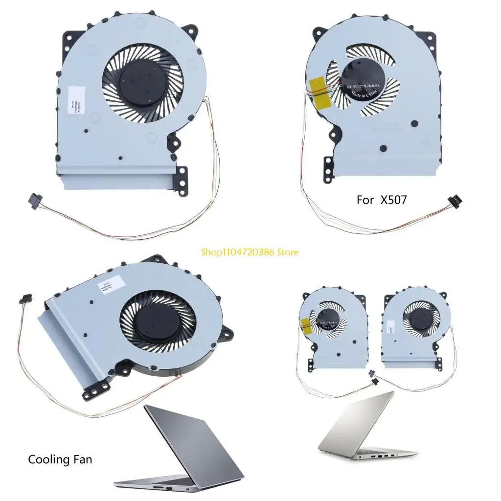 

K0EA 1PC Laptop CPU Cooling Fan for X507 X507U X507UA DC5V 4pin 4wire Cooler