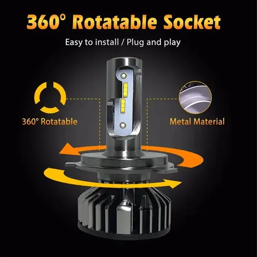 Imagen 2 del producto H4 LED H7 faro de coche 3000K 12V 80W 12000LM H1 H8 H11 H9 HB3 9005 9006 9012 bombilla de faros Led para coche 1860 Chip CSP