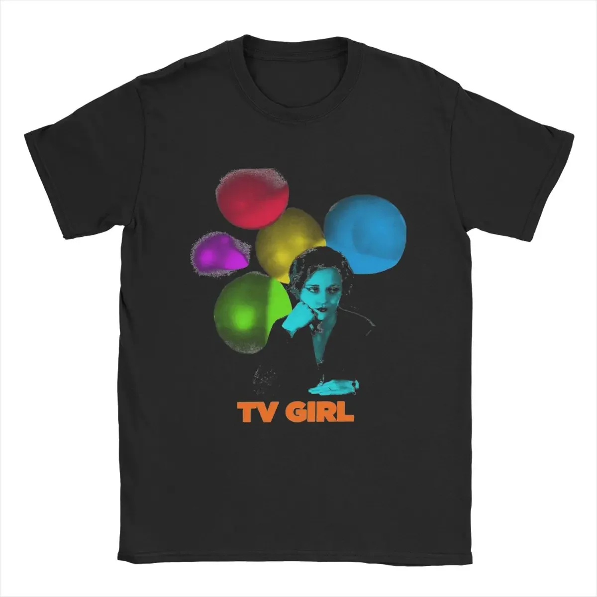 

Punk Tv Girl Men's T Shirts Unique Tee Shirt Short Sleeve Crew Neck T-Shirts Cotton Gift Clothing