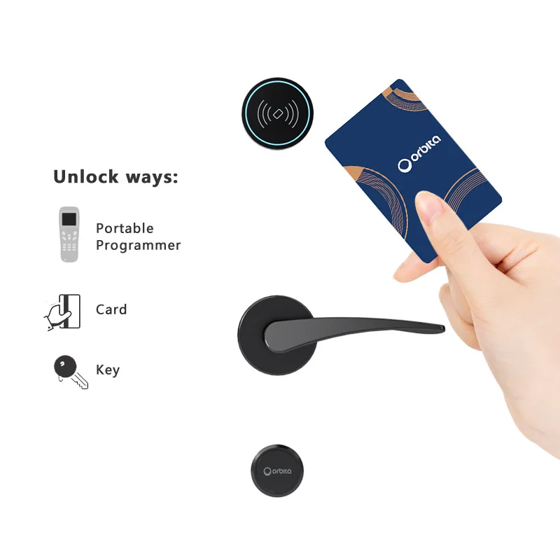 For 304 Stainless Steel RFID Smart Keyless Anti-Theft Polished Hotel Door Lock Management Software System Set