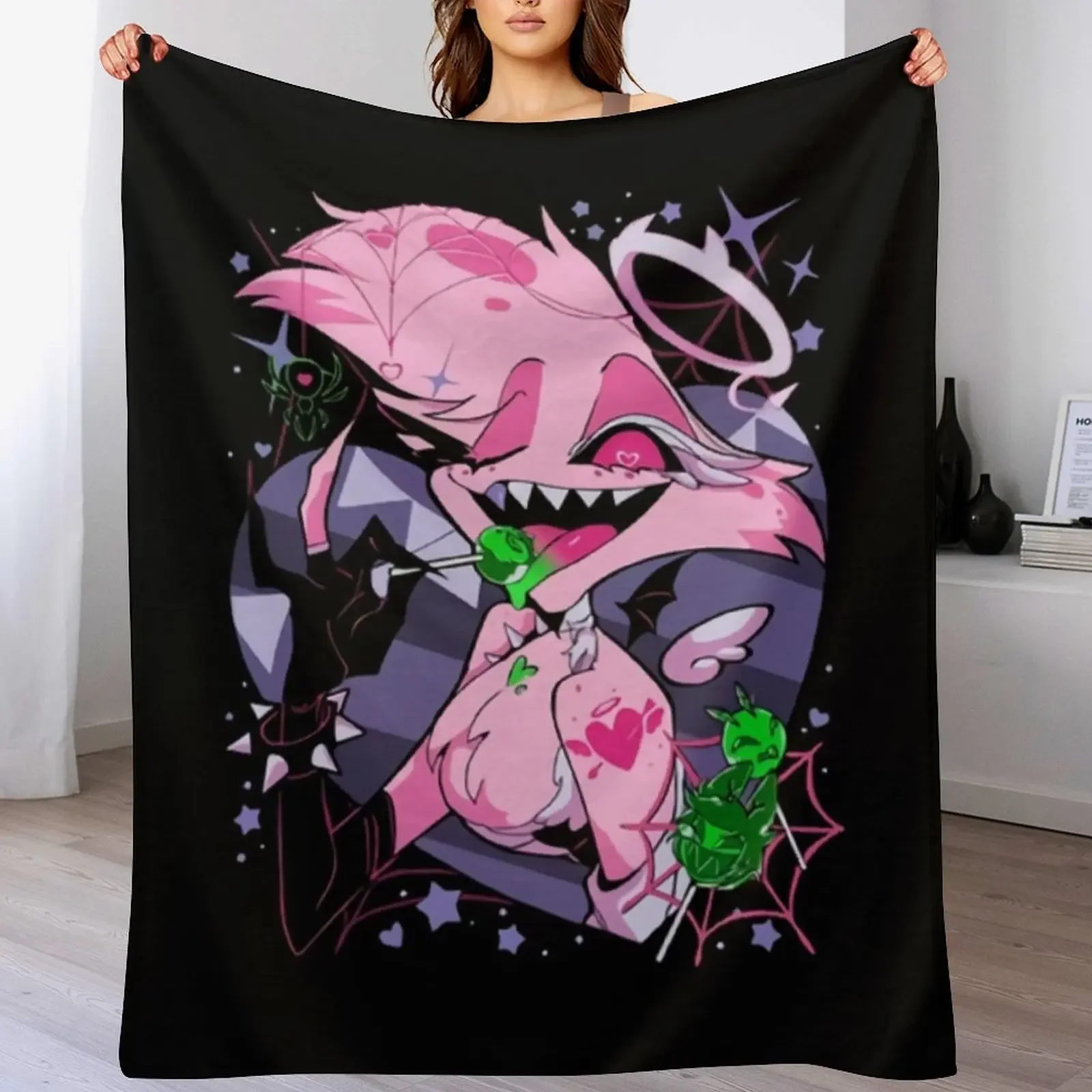 Angel Dusts Tricks and Treats Throw Blanket Soft Bedroom Blanket for Night Sleeping