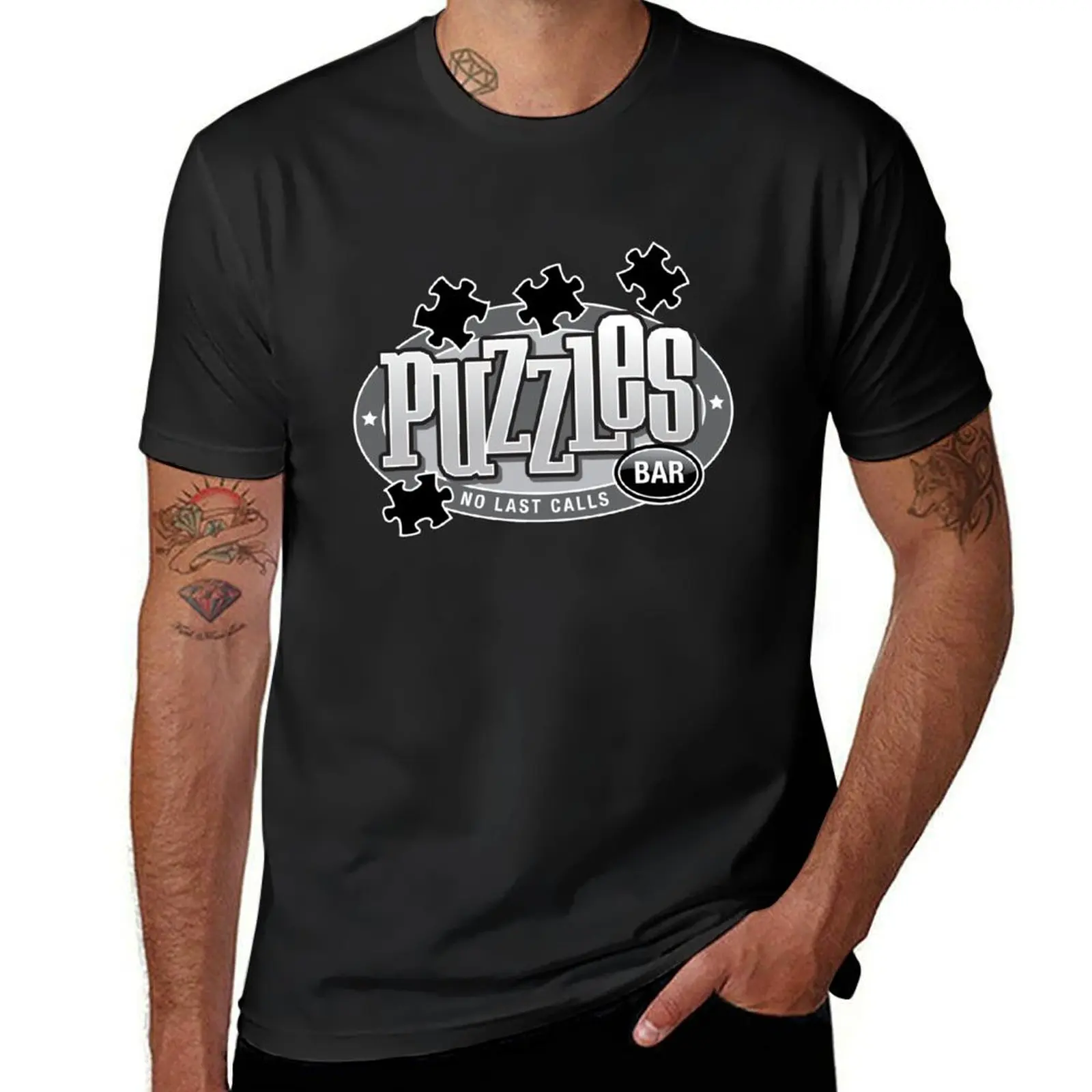 Puzzles Bar T-Shirt sweat boys animal print blacks customs mens cotton t shirts