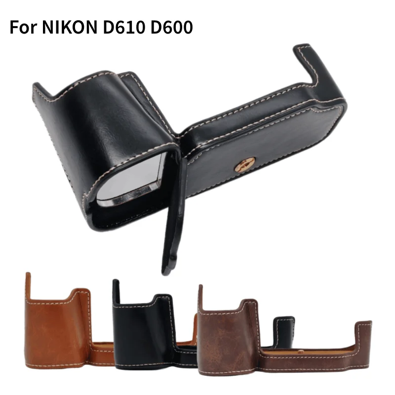 

D610 чехол для камеры из искусственной кожи, сумка для тела, чехол для Nikon D800 D810 D600 D7500, дизайн открытия батареи, защитный рукав