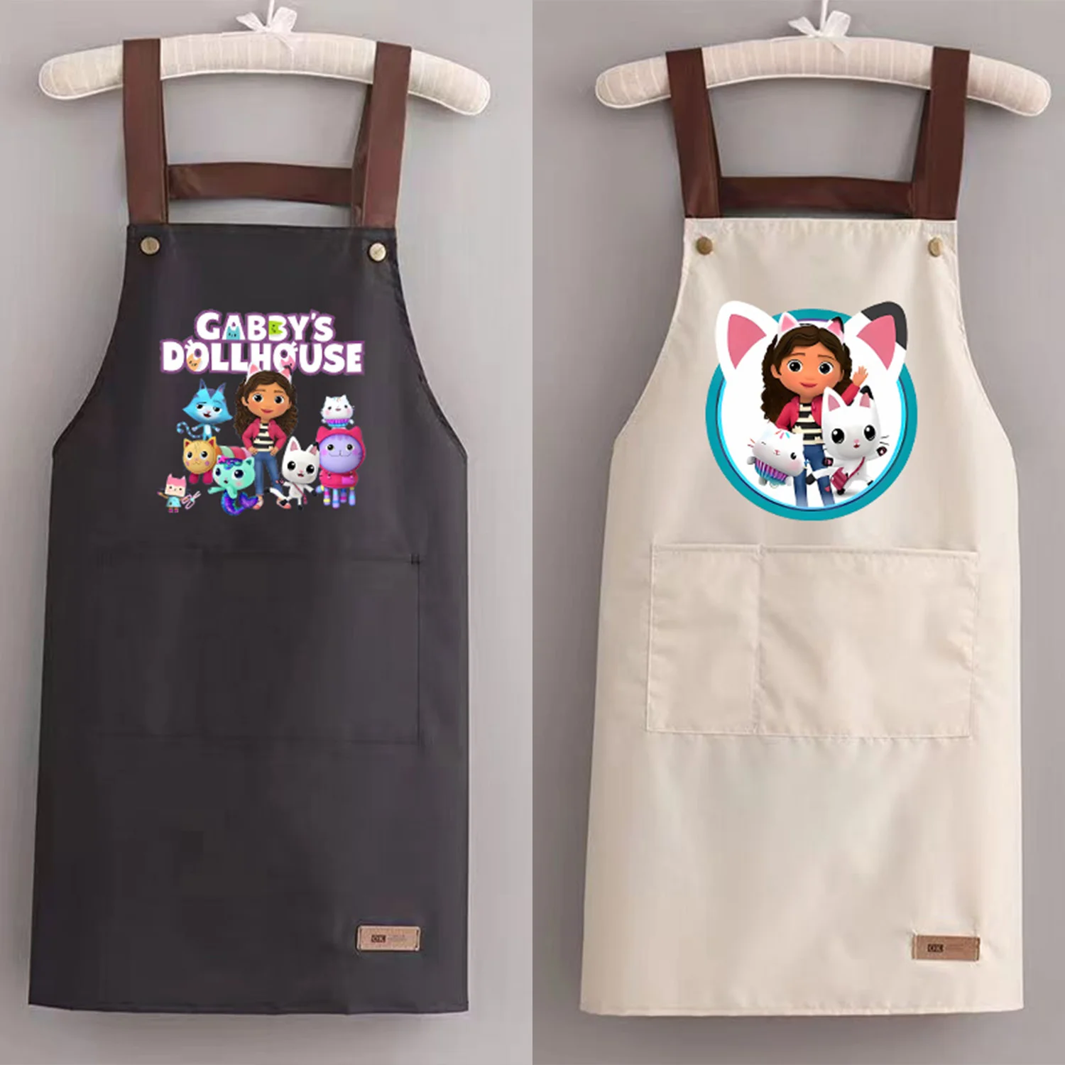 Gabbys Dollhouses Kitchen Apron Women Household Cooking Pinafore Oil-Proof Waterproof Adult Coffee Aprons Kitchen Accessories