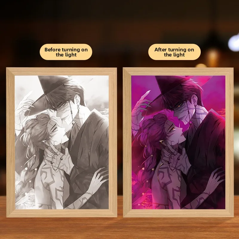 22 سنتيمتر/8.66in ثلاثية الأبعاد ضوء اللوحة Kpop ويتشر شقيقة الإبداع مصباح Led الإبداع ليلة أنيمي الأجهزة الطرفية تحصيل الحرف #5