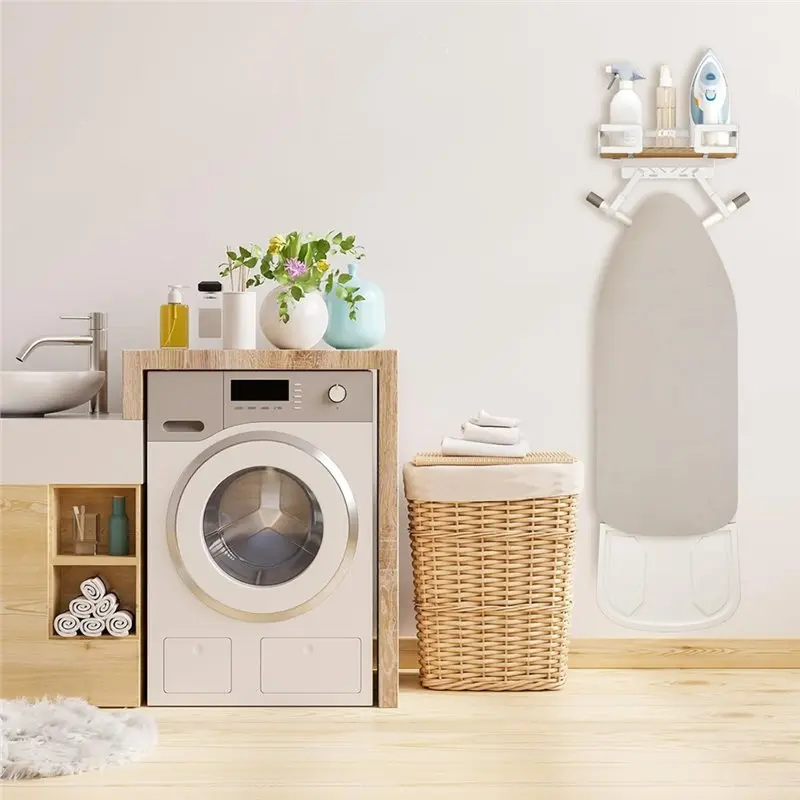 AB66-Ironing Board Hanger Wall Mount, Iron Board Wall Holder, Sewing, Laundry Room Organization,Shaped Space Saving