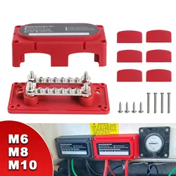 48V 300A Heavy Duty Busbar Power Distribution Terminal Block Copper Electric Bus Bar With M6 /M8/M10 Terminal Studs For Car Boat