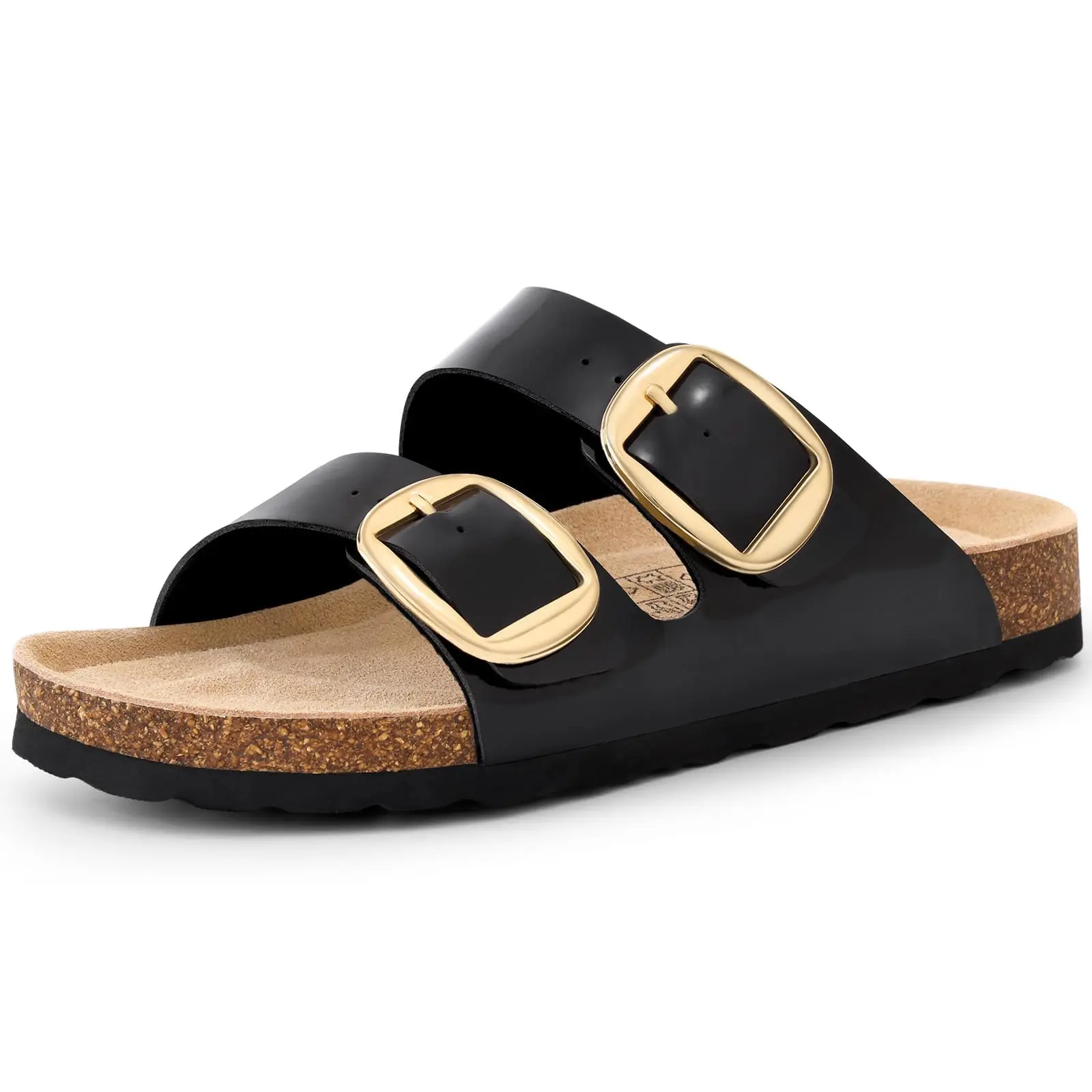 Kidmi Women's Flat Sandals With Cork Footbed And Adjustable Straps_voghion.com