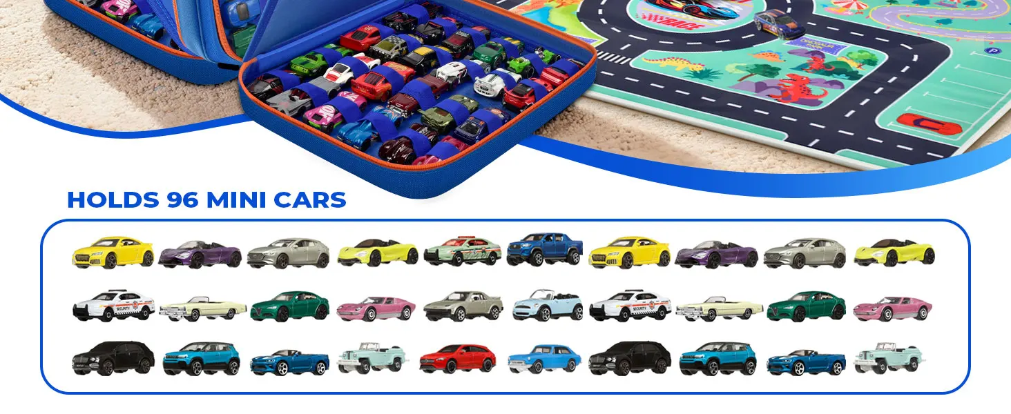 Toy Car Storage Case Compatible with Hot Wheels for Matchbox for LEGO for AZEN for JOYIN for Tub Works Cars Toy Car Organizer Ho