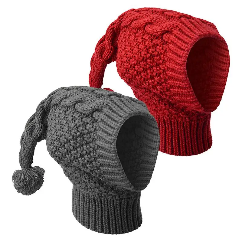 Dog Knit Hat With Earmuff Winter Dog Knitting Caps Soft Puppy Warm Hood Neck And Head Protector Knitting Hat Cute Pet Apparel