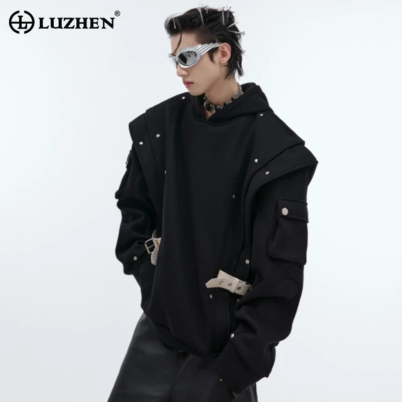 

LUZHEN 2024 Personalized Trendy Patchwork Design Hoodies Sweatshirts New Original Fashion Streetwear Loose Men's Coats LZ4640