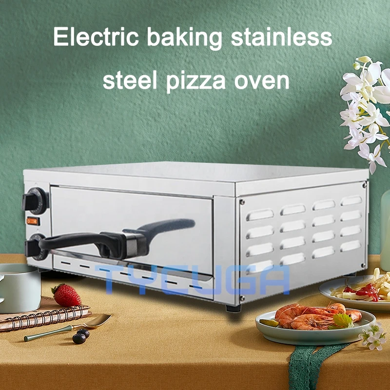 เตาอบพิซซ่าไฟฟ้าขนาด 12 นิ้วเตาอบชั้นเดียวเครื่องอบสแตนเลสเตาอบบ้านเชิงพาณิชย์น้ําหนักเบาแบบพกพาและปลอดภัย