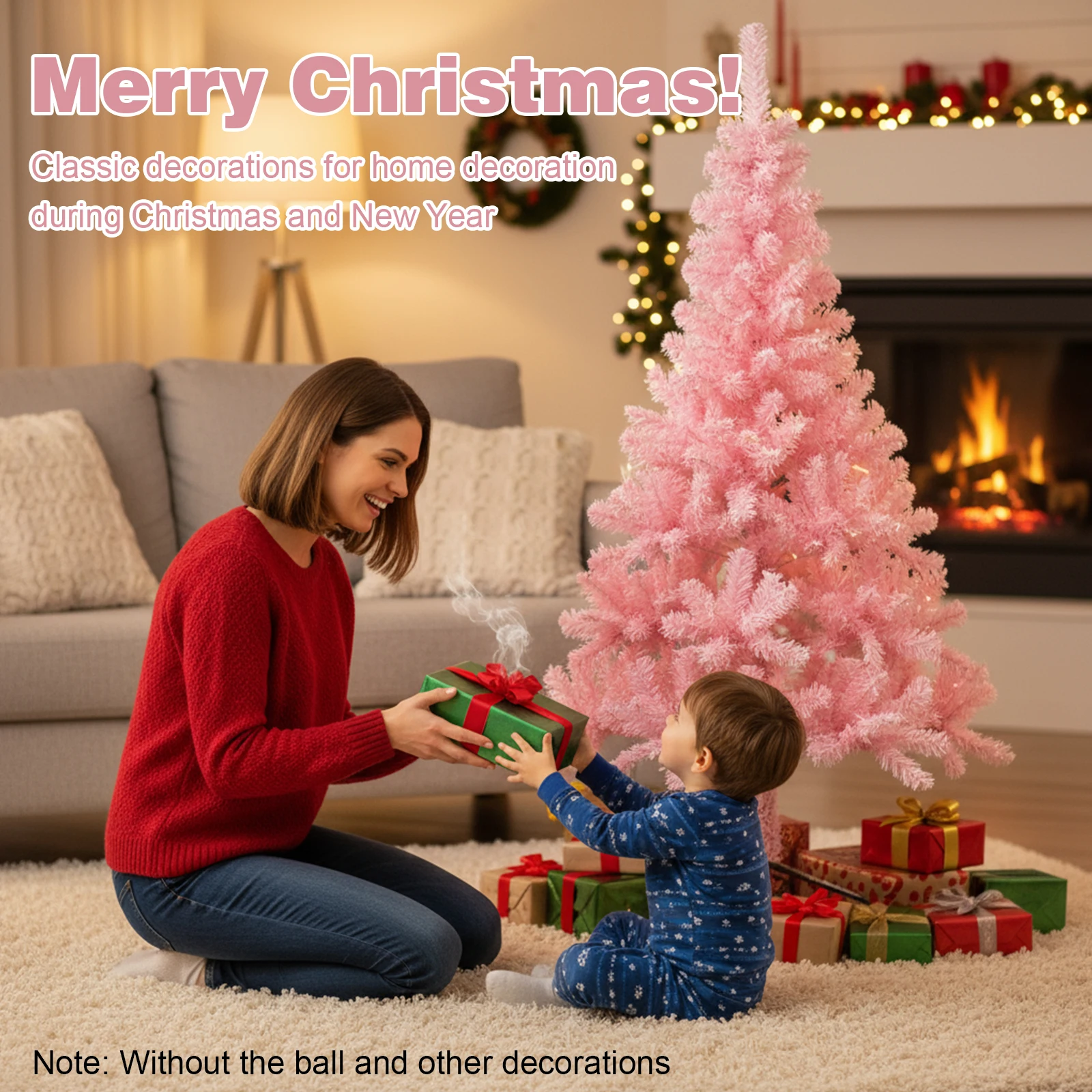 

180cm Flocked Christmas Tree with Metal Stand Artificial Xmas Tree Multi-Purpose Festival Decorations Xmas Tree for Home Decor