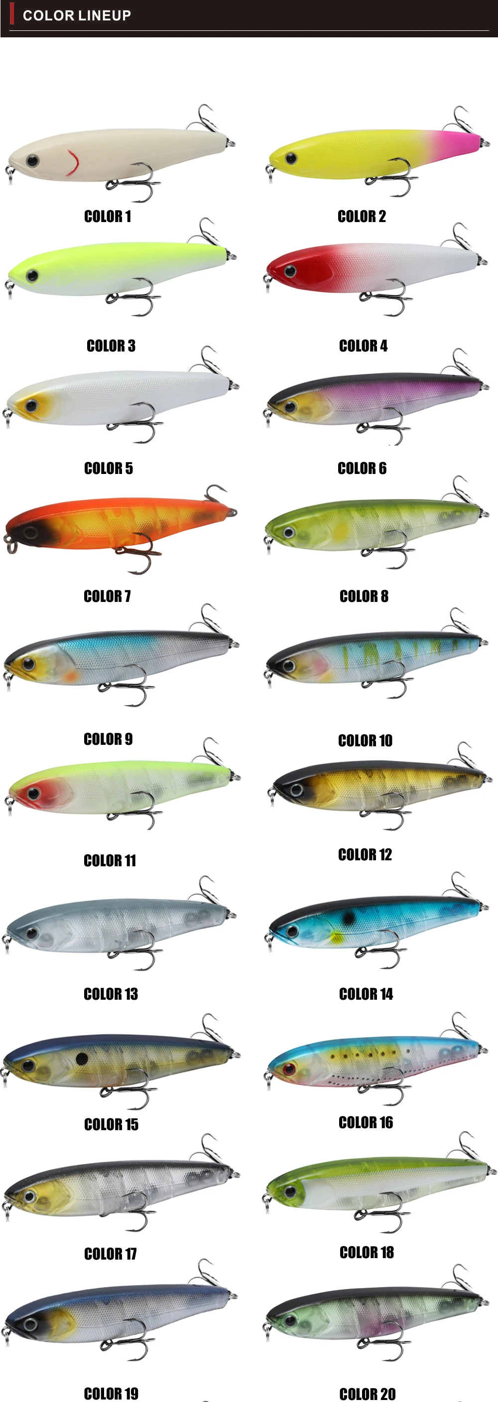 WATERBOY TW 9,5 cm 12,6g Bleistift Angeln Köder 4 Farben Fisch Köder Fabrik Wobbler Pesca Harte Künstliche Köder StickBait – Detail 2