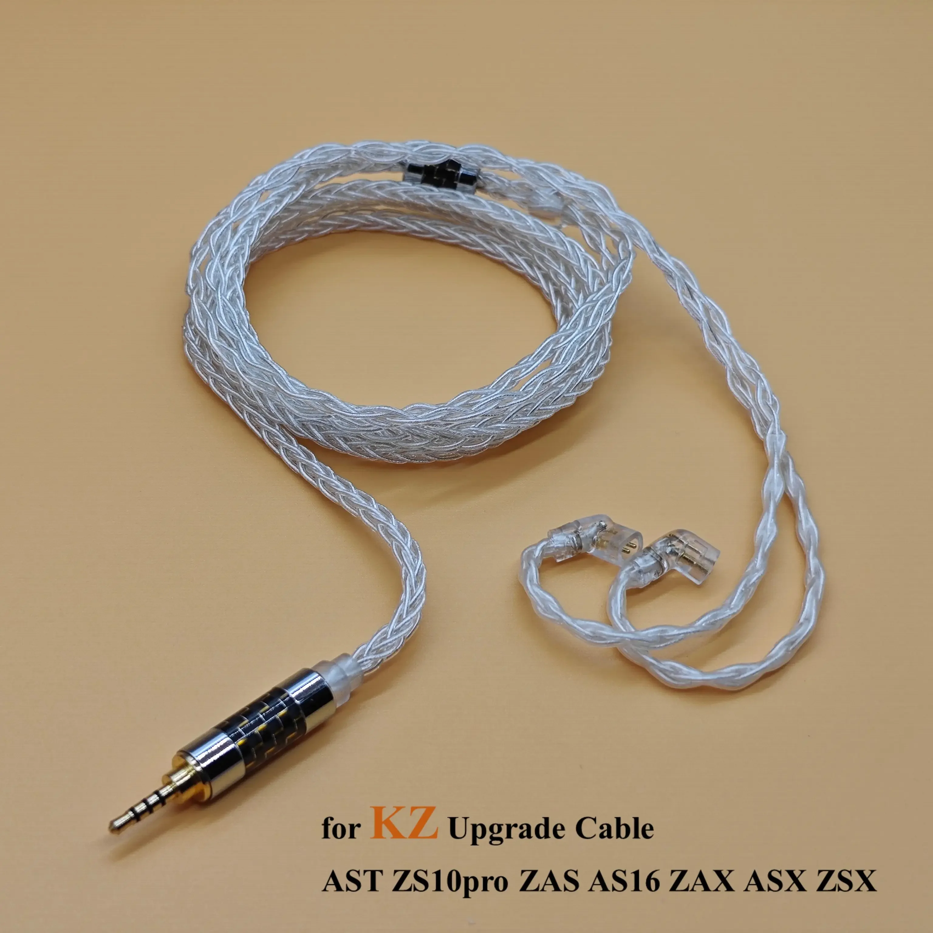 Silver Plated Cable for KZ AS16 ZAX ASX ZSX, Earphones, Upgrade Earphones, Upgrade 2.5, 4.4 Balance, 8 Core, cable kz ZS10pro