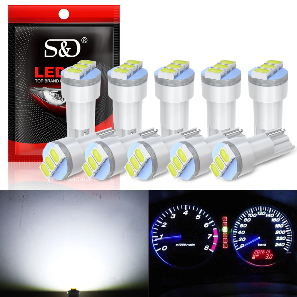 

S&D 10Pcs T15 W16W LED Bulb Car LED Lamp Canbus No Error 3020 3SMD 912 921 LED Lights 12V Car Backup Reverse Light 2000LM 6000K