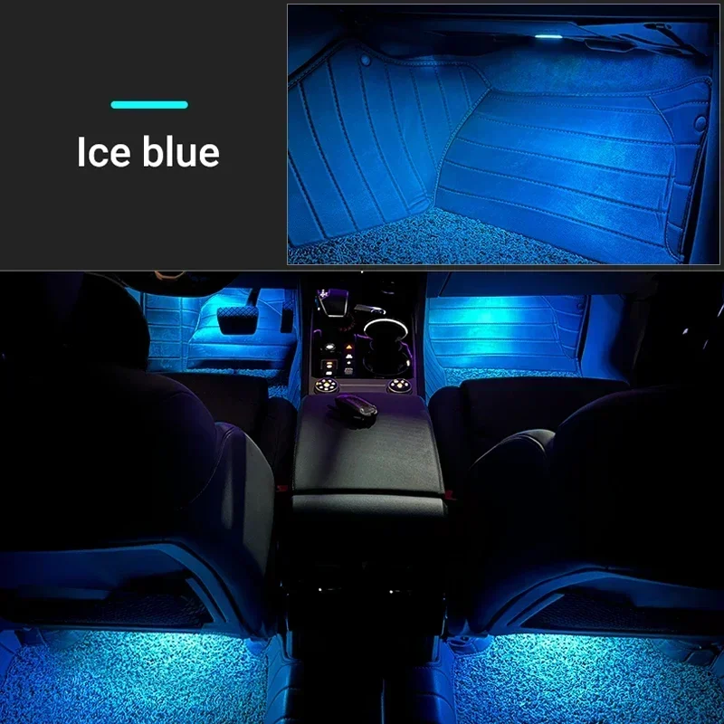 لأودي Q5 8R A5 8T كابريو 8F RS6 C6 4F 2008 ~ 2017 سيارة Footwell مجموعة أضواء اللمس LED مصابيح الغلاف الجوي الداخلي إكسسوارات مضيئة