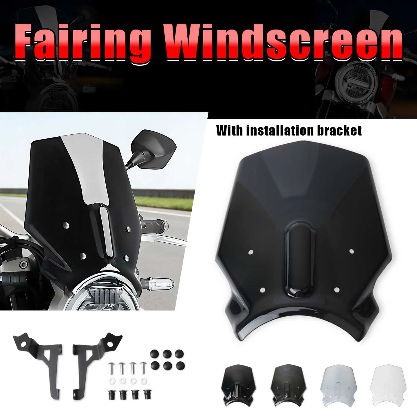 Motorcycle Carbon Fiber Wind Windshield Windscreen Screen Fairing For CB650R 2019-2023 CB1000R 2018-2019 CB 650 R 650R CB 1000R