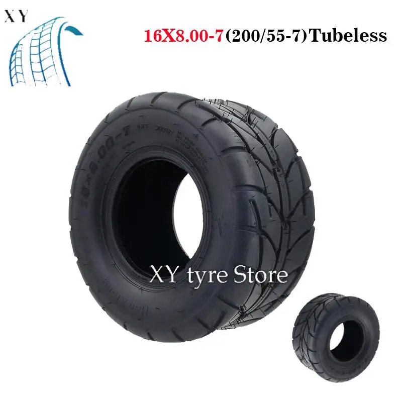 

16X8.00-7(200/55-70) Inch Tubeless Tyre Rubber Tire Lawn Mower Anti-skid Rain Tires. Wear-resistant road Four-wheel