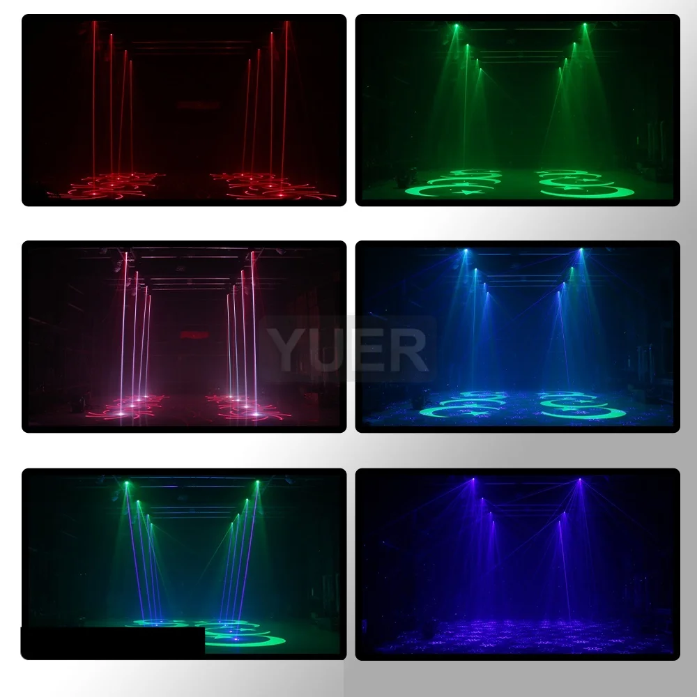 NEW 7 Eye Laser Pattern Moving Head light Scanning Pattern Animation Effect Laser Projector For DJ Disco Stage Bar Party DMX512