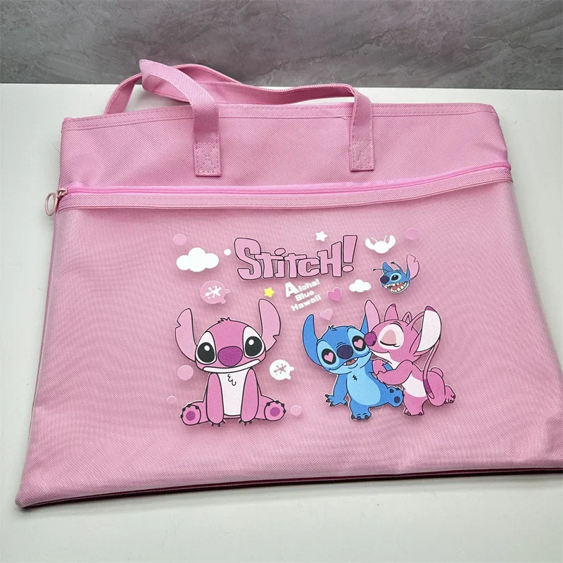 Stitch File Pocket Cute Storage Bag Cartoon Disney Data and Exam Paper Storage Bag Children\'s File Bag School Supplies