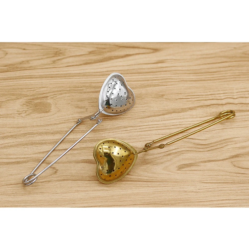 

2 PCS Tea Ball Filter Strainer for Infusertea Heart Shaped Stainless Strainers Office