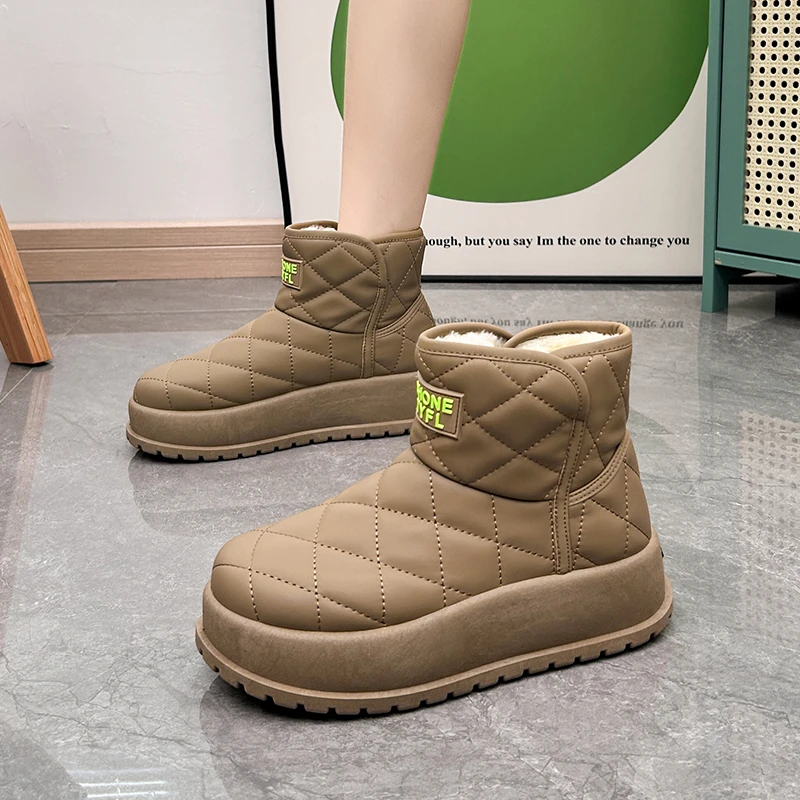 Botas de nieve sin cordones para mujer, zapatos de felpa corta para mantener el calor, gran oferta, invierno, 2024