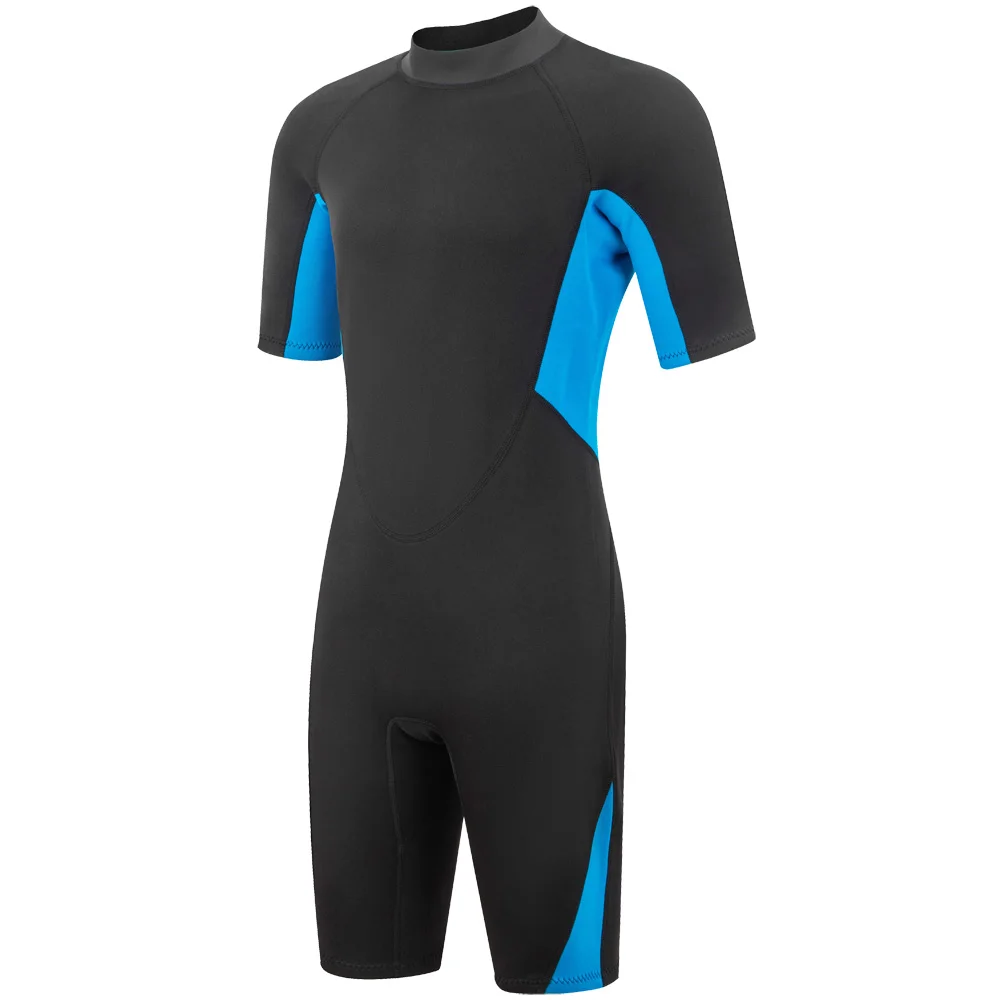 Herren-Neoprenanzug, 3 mm Neopren, kurzärmelig, einteilig, Frühlings-Tauchanzug, hinten, Reißverschluss vorne, Surfen, Tauchen, Schwimmen, Schnorcheln, Kajakfahren – Detail 11