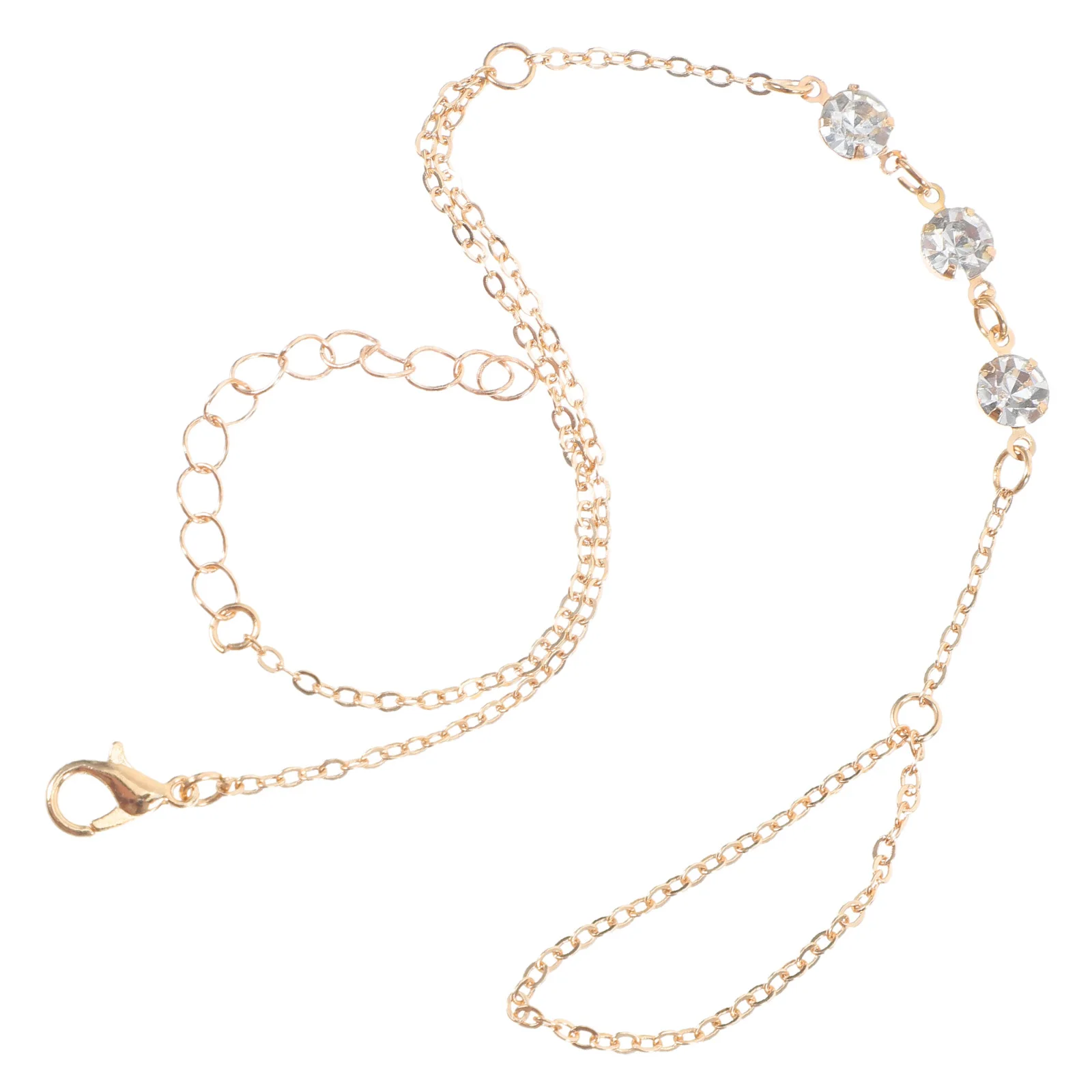 

2pcs Shimmering Rhinestone Hand Chain Bracelet For Women Dainty Finger Link Design Lightweight Comfortable Fit - Summer Party